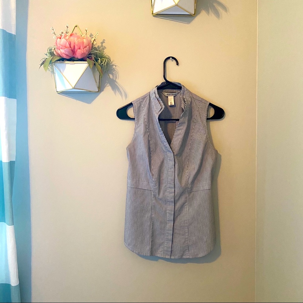 White House Black Market | Pleated V-Neck Blouse 4